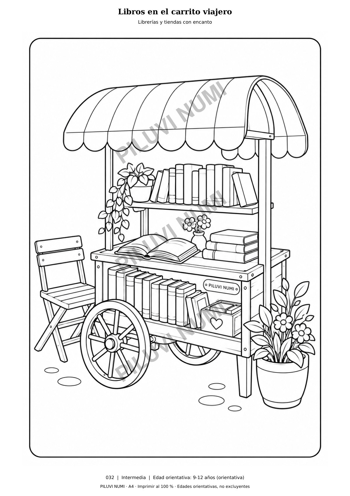 Libros en el carrito viajero · muestra protegida PILUVI NUMI
